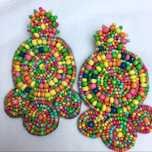 SOLD OUT!~Carmen Multi-Color Bead Drop Earrings - Picture 2 of 6